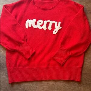 Red 'Merry' Sweater